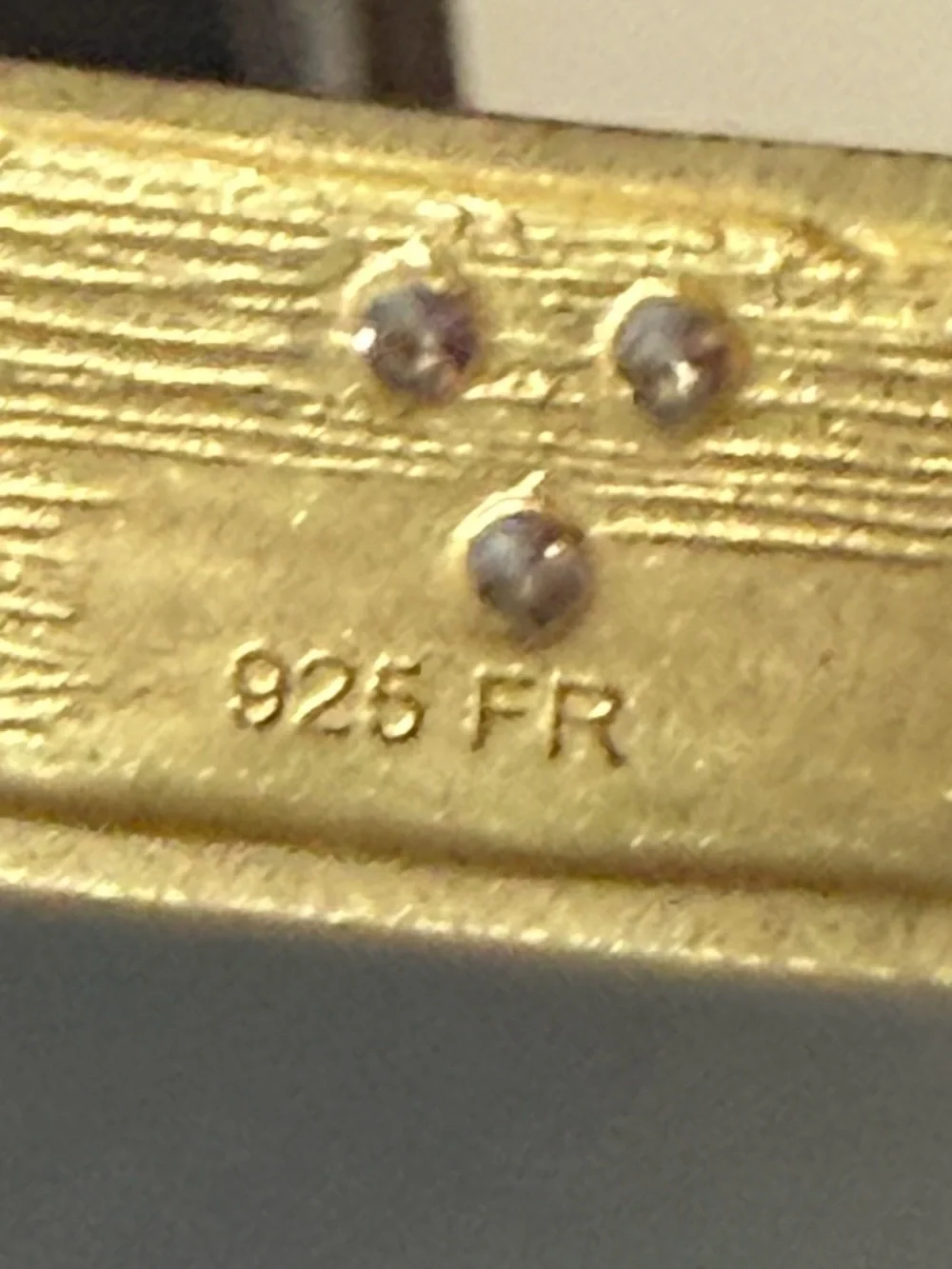 Freida Rothman Gold over Silver 925 Crystal Bangle Bracelet, NWT